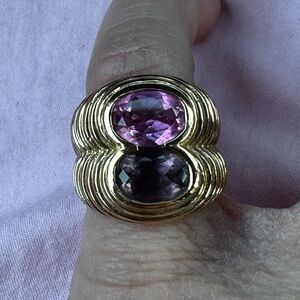 926 stamped gold and gem stone ring size 5
